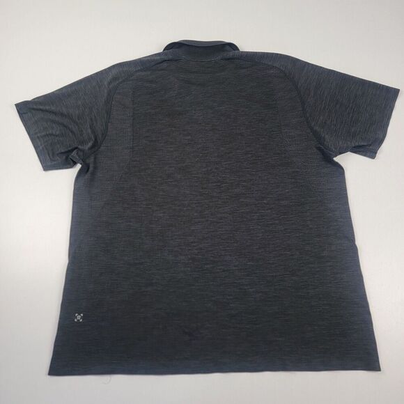 Lululemon Polo Shirt Men XXL Charcoal Gray Black Metal Vent Tech Short Sleeve - Picture 9 of 11